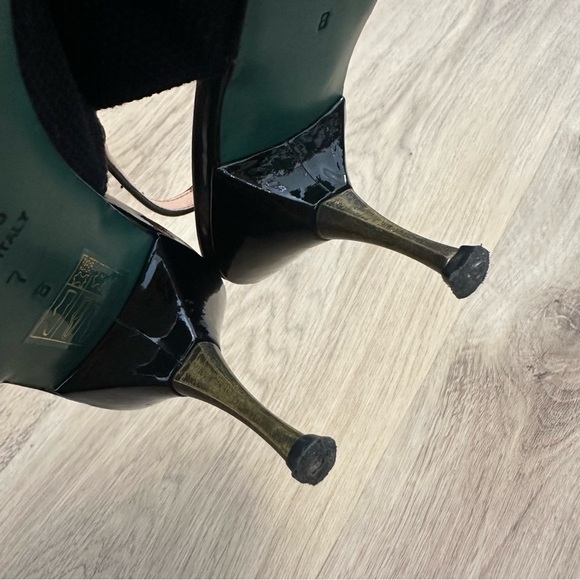 Nanette Lepore Black Canvas Bow Slingback Heels size 7 - Picture 7 of 9